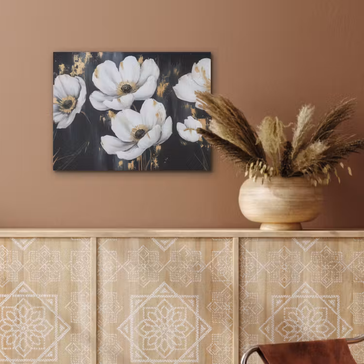Bloemen - Wit - Abstract PET vilt klein -sfeer4