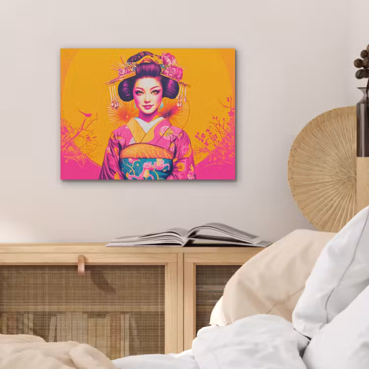 Bloemen - Vrouw - Kimono - Roze PET vilt klein -sfeer3