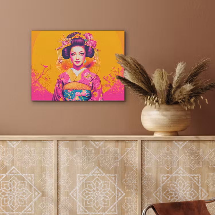 Bloemen - Vrouw - Kimono - Roze PET vilt klein -sfeer4