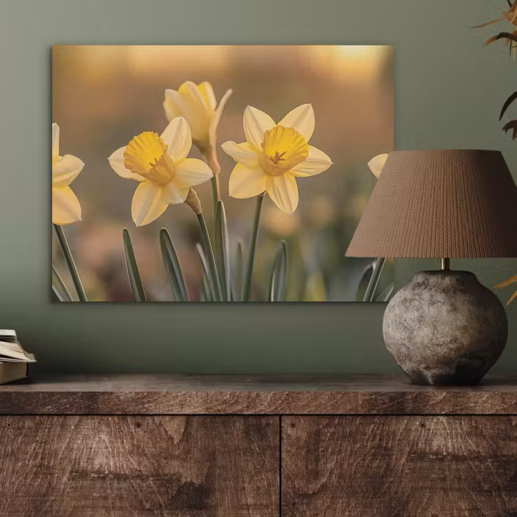 Bloemen - Geel - Wazig PET vilt klein -sfeer2