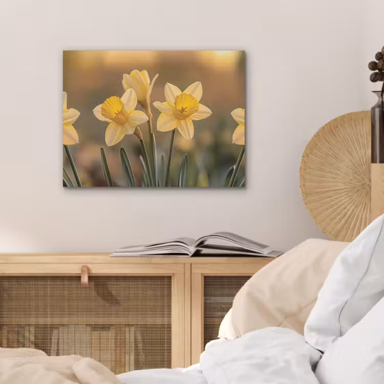 Bloemen - Geel - Wazig PET vilt klein -sfeer3