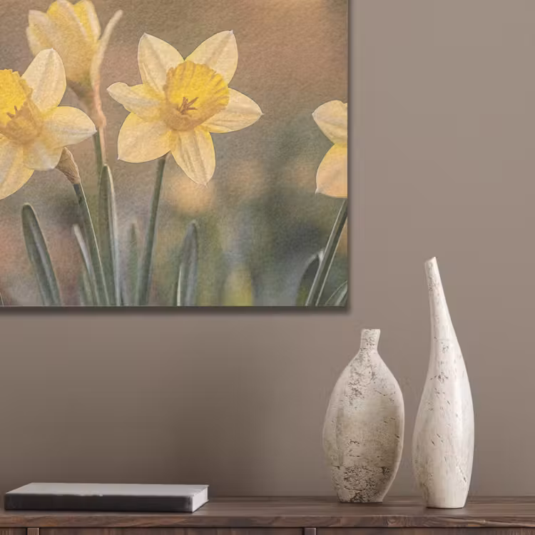 Bloemen - Geel - Wazig PET vilt klein -sfeer6_closeup