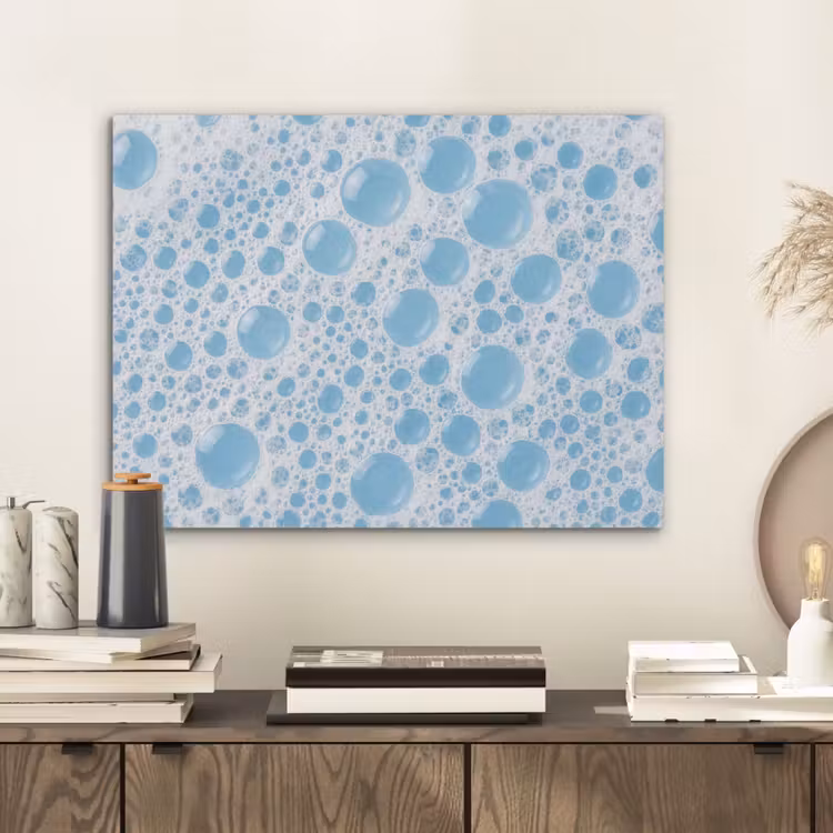 Schuim - Bubbels - Blauw PET vilt klein -sfeer1
