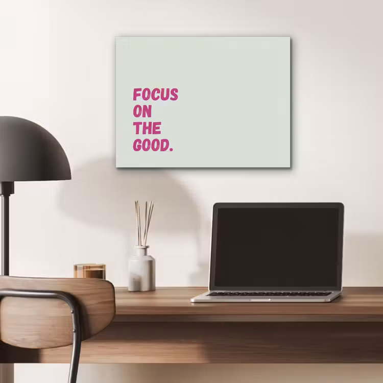 Focus on the good - Beige - Roze PET vilt klein -sfeer5