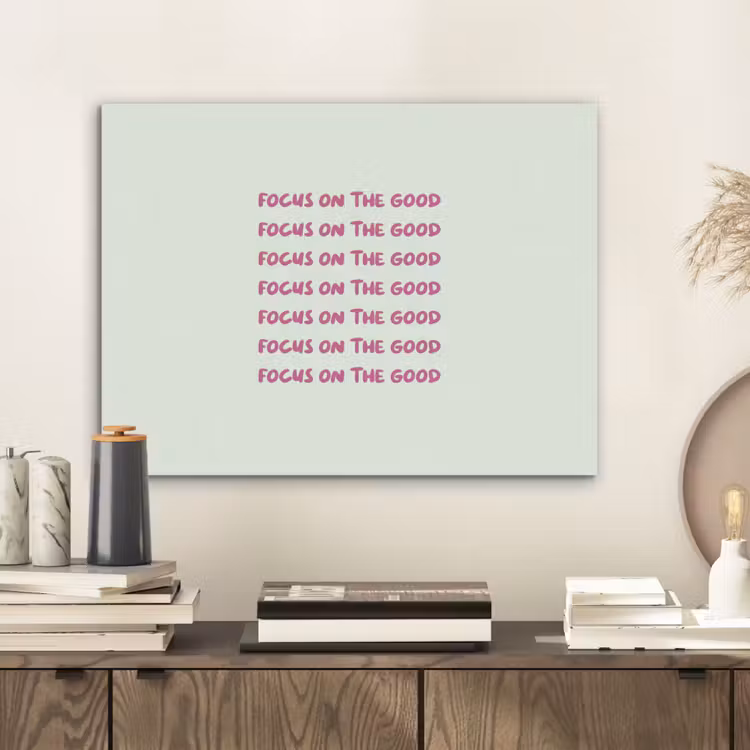 Focus on the good - Roze PET vilt klein -sfeer1