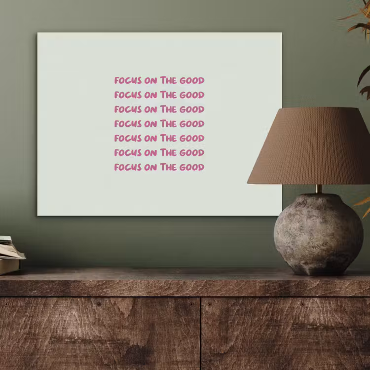 Focus on the good - Roze PET vilt klein -sfeer2