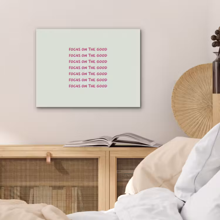 Focus on the good - Roze PET vilt klein -sfeer3