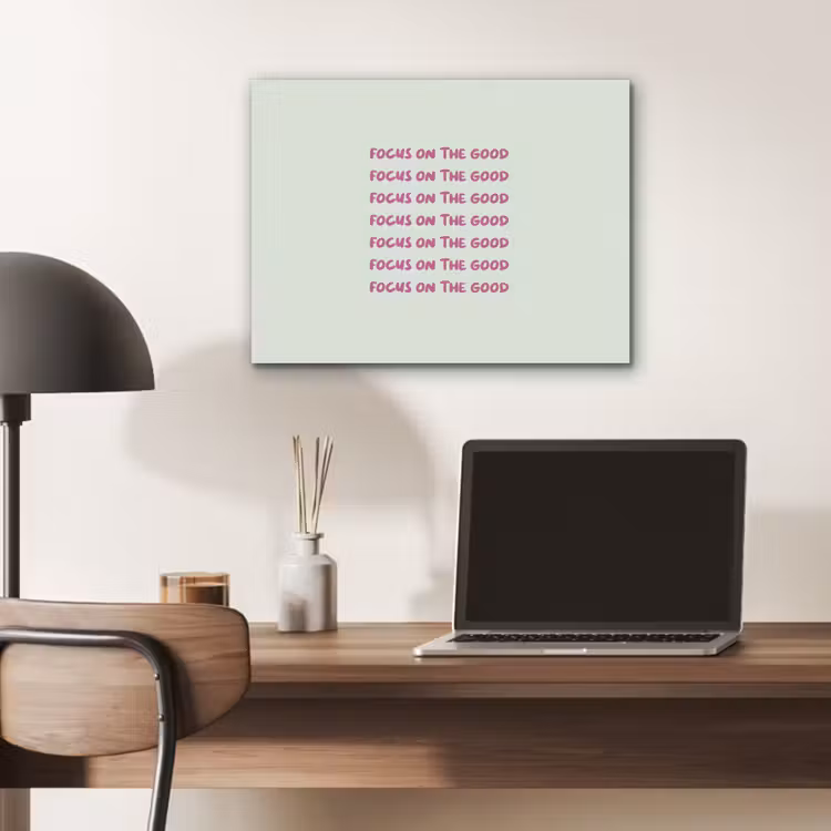 Focus on the good - Roze PET vilt klein -sfeer5