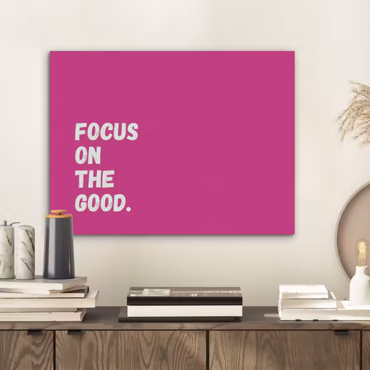Focus on the good - Roze - Simple PET vilt klein -sfeer1