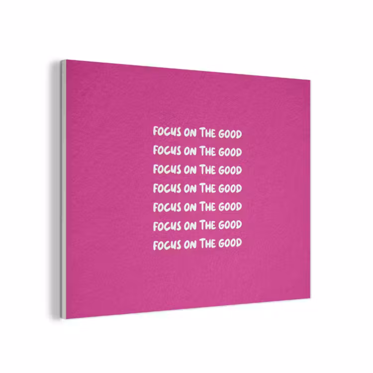 Focus on the good - Roze - wit PET vilt klein -3d