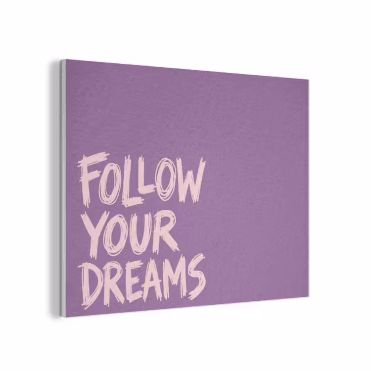 Follow your dreams - Paars - Penseeltextuur PET vilt klein -3d