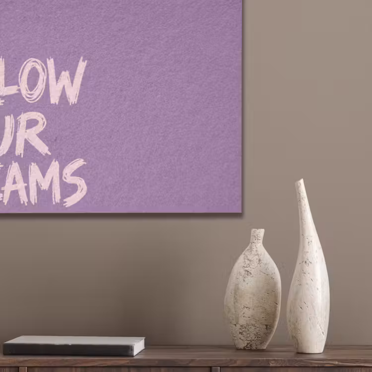 Follow your dreams - Paars - Penseeltextuur PET vilt klein -sfeer6_closeup