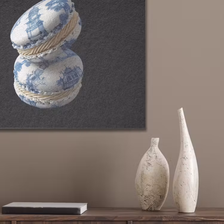 Eten - Macarons - Delfts blauw - Koekjes PET vilt klein -sfeer6_closeup