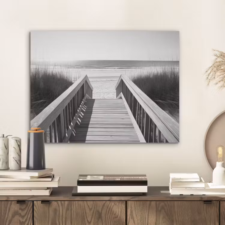 Loopbrug - Hout - Strand - Zee PET vilt klein -sfeer1