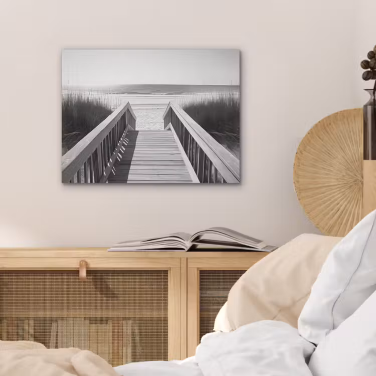 Loopbrug - Hout - Strand - Zee PET vilt klein -sfeer3