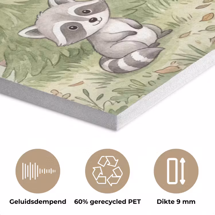 Bos - Dieren - Groen PET vilt klein -closeup_NL
