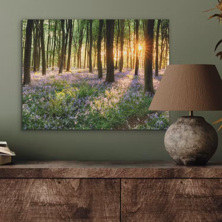 Bos - Bloemen - Lavendel - Zon - Paars - Natuur PET vilt klein -sfeer2