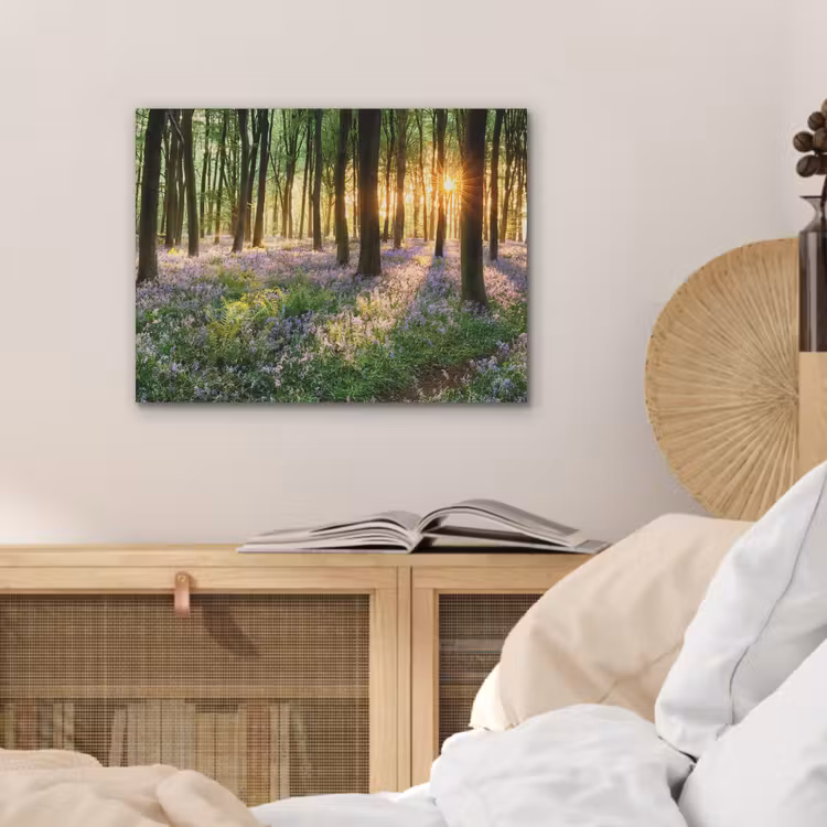 Bos - Bloemen - Lavendel - Zon - Paars - Natuur PET vilt klein -sfeer3