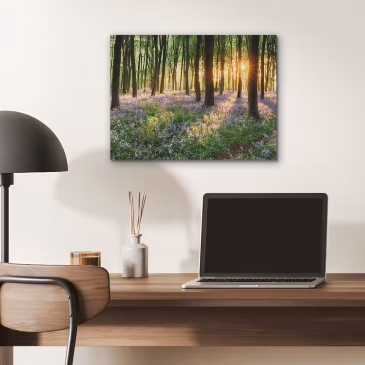 Bos - Bloemen - Lavendel - Zon - Paars - Natuur PET vilt klein -sfeer5