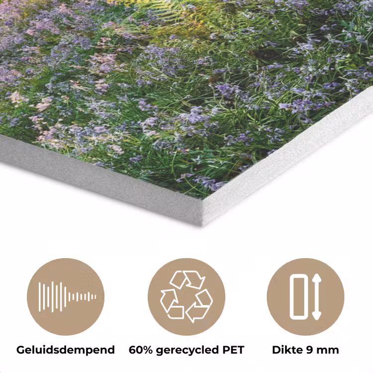 Bos - Bloemen - Lavendel - Zon - Paars - Natuur PET vilt klein -closeup_NL