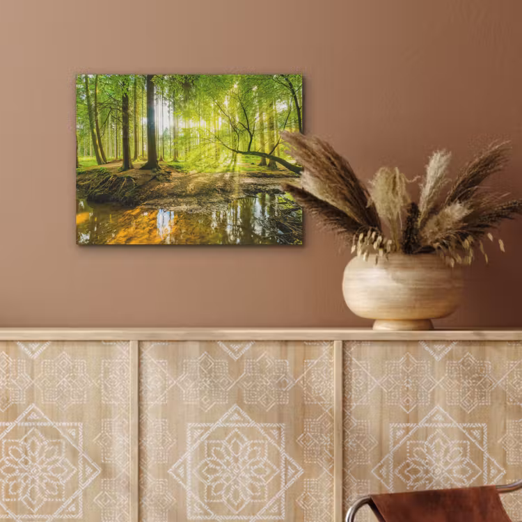 Bos - Landschap - Water - Bomen - Zon - Groen - Natuur PET vilt klein -sfeer4