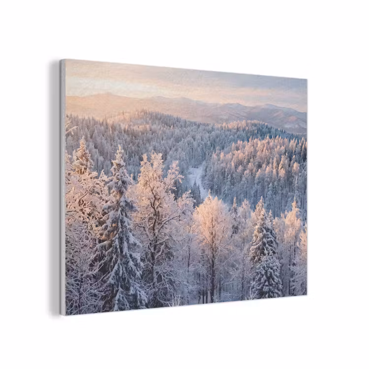 Bos - Bergen - Goud - Winter - Warm PET vilt klein -3d