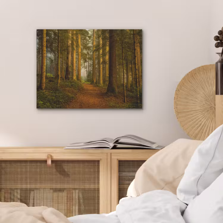 Bos - Natuur - Bomen - Landschap - Bladeren PET vilt klein -sfeer3