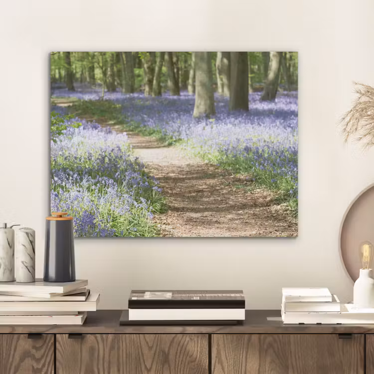 Bos - Pad - Bloemen - Paars - Groen - Natuur PET vilt klein -sfeer1