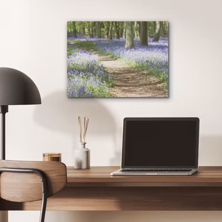 Bos - Pad - Bloemen - Paars - Groen - Natuur PET vilt klein -sfeer5