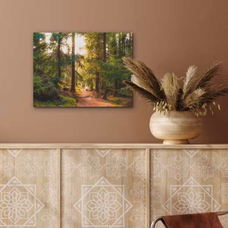 Bos - Pad - Bomen - Groen - Zon - Natuur PET vilt klein -sfeer4