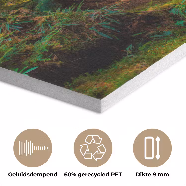 Bos - Pad - Bomen - Groen - Zon - Natuur PET vilt klein -closeup_NL