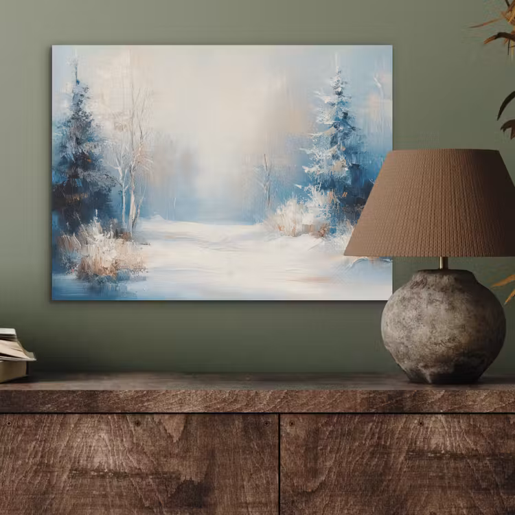 Bos - Winter - Natuur - Abstract - Sneeuw PET vilt klein -sfeer2