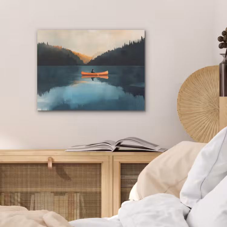 Bossen - Meer - Kano - Oranje PET vilt klein -sfeer3
