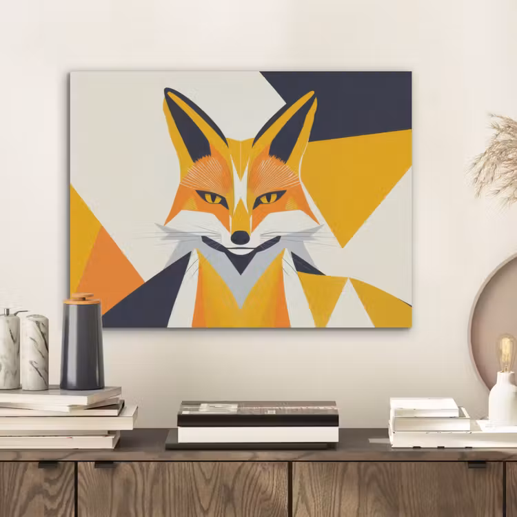 Vos - Oranje - Abstract - Driehoeken PET vilt klein -sfeer1
