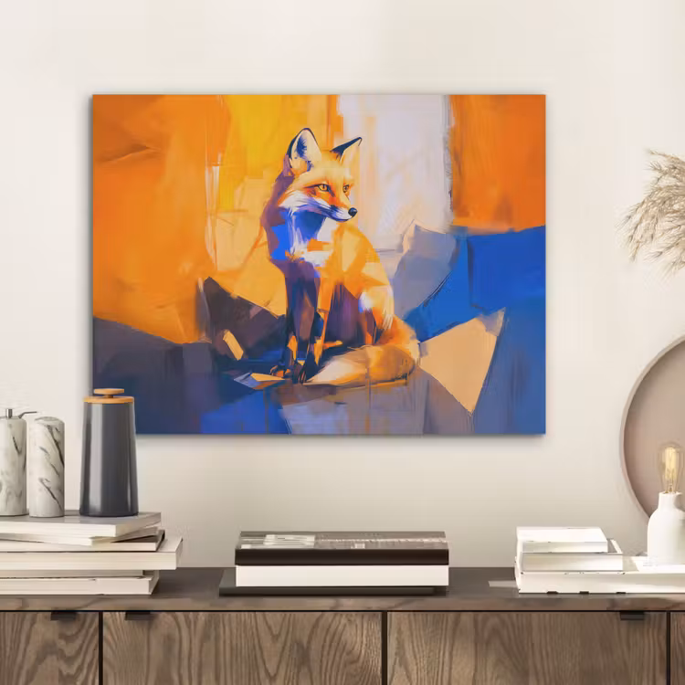 Vos - Oranje - Vormen - Abstract PET vilt klein -sfeer1