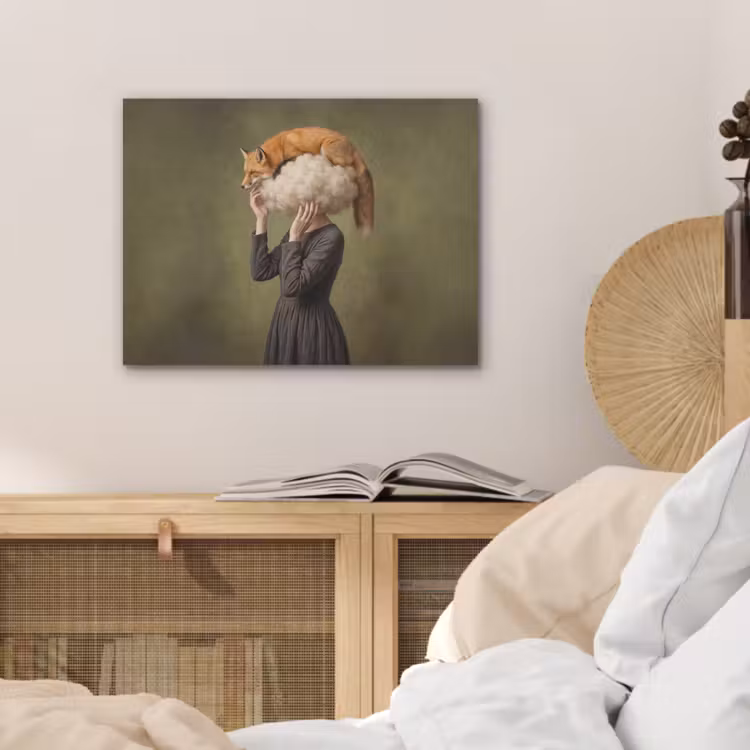 Vos - Surrealistisch - Groen PET vilt klein -sfeer3