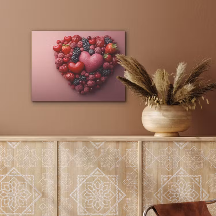 Fruit - Hartjes - Aardbeien - Frambozen - Bosbessen PET vilt klein -sfeer4