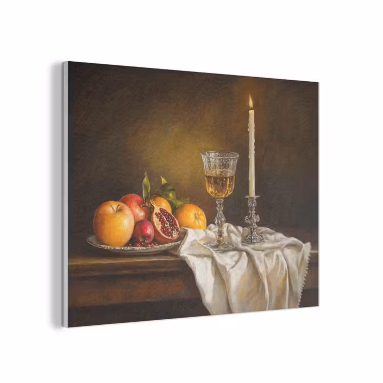 Fruit - Stilleven - Wijn - Kaars PET vilt klein -3d