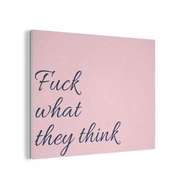 Fuck what they think - Roze - Minimalistisch PET vilt klein -3d