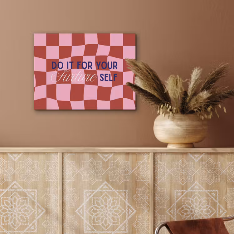 Furture - Geblokt - Rood PET vilt klein -sfeer4