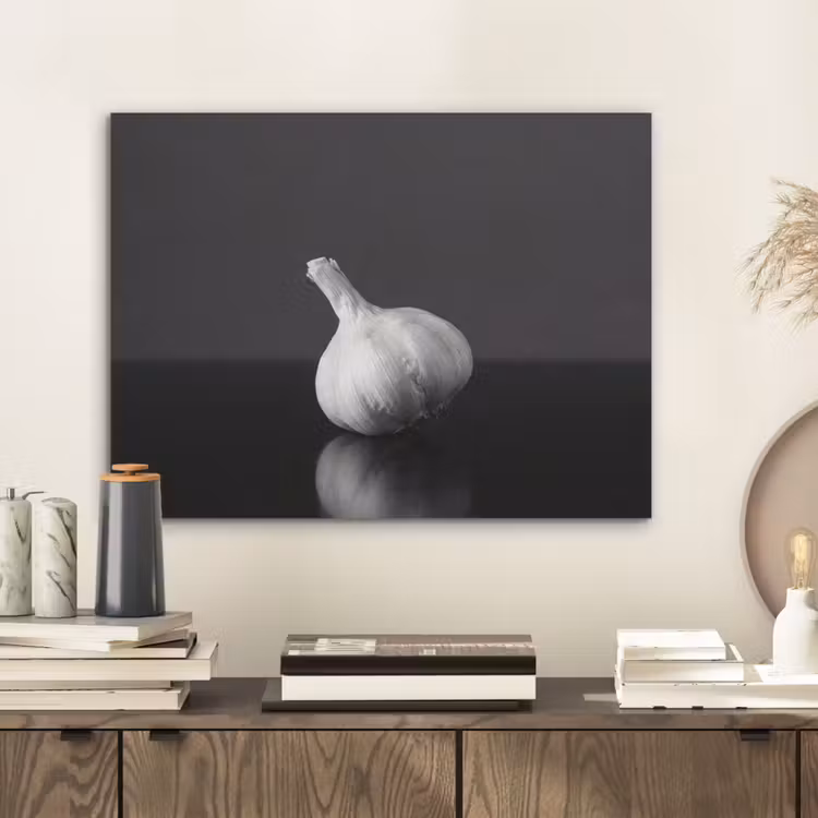 Knoflook - Zwart - Wit PET vilt klein -sfeer1