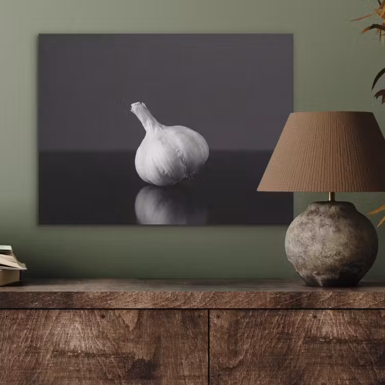 Knoflook - Zwart - Wit PET vilt klein -sfeer2