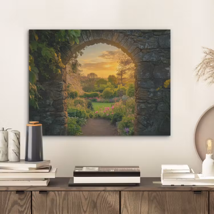 Poort - Planten - Zonsondergang PET vilt klein -sfeer1