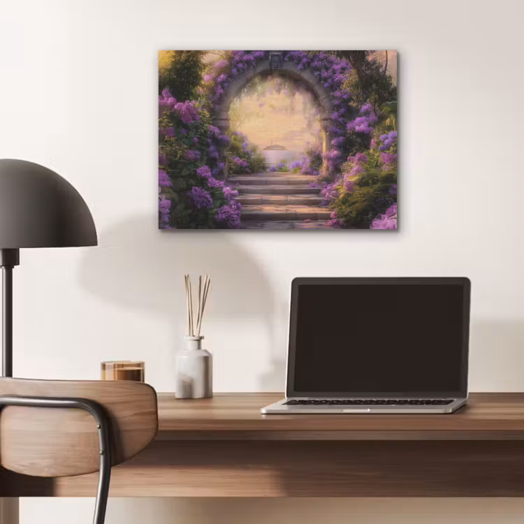 Poort - Paars - Bloemen PET vilt klein -sfeer5