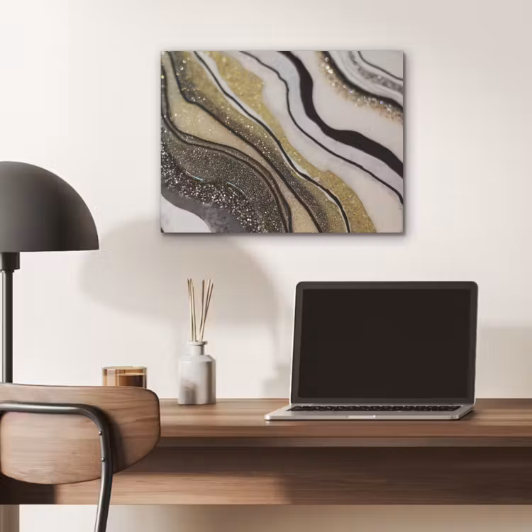 Edelsteen - Abstract - Marmer - Natuur PET vilt klein -sfeer5