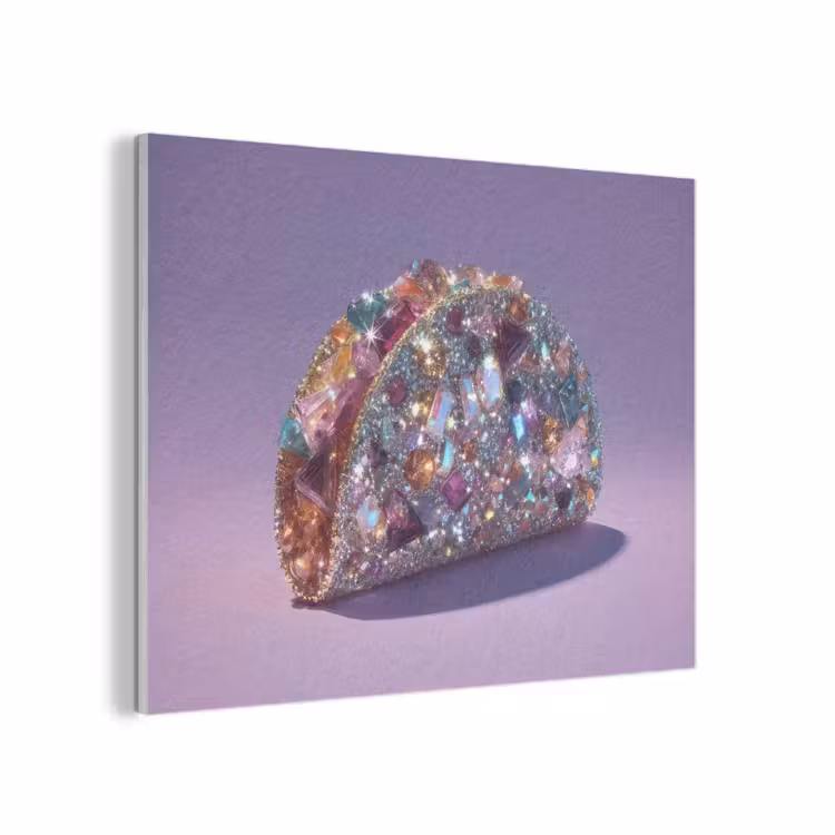 Edelstenen - Glitters - Paars - Kleurrijk PET vilt klein -3d