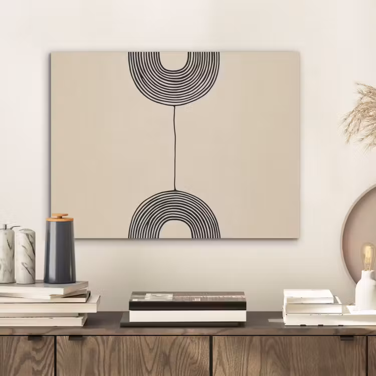 Geometrische bogen - Minimalistisch - Symmetrisch PET vilt klein -sfeer1