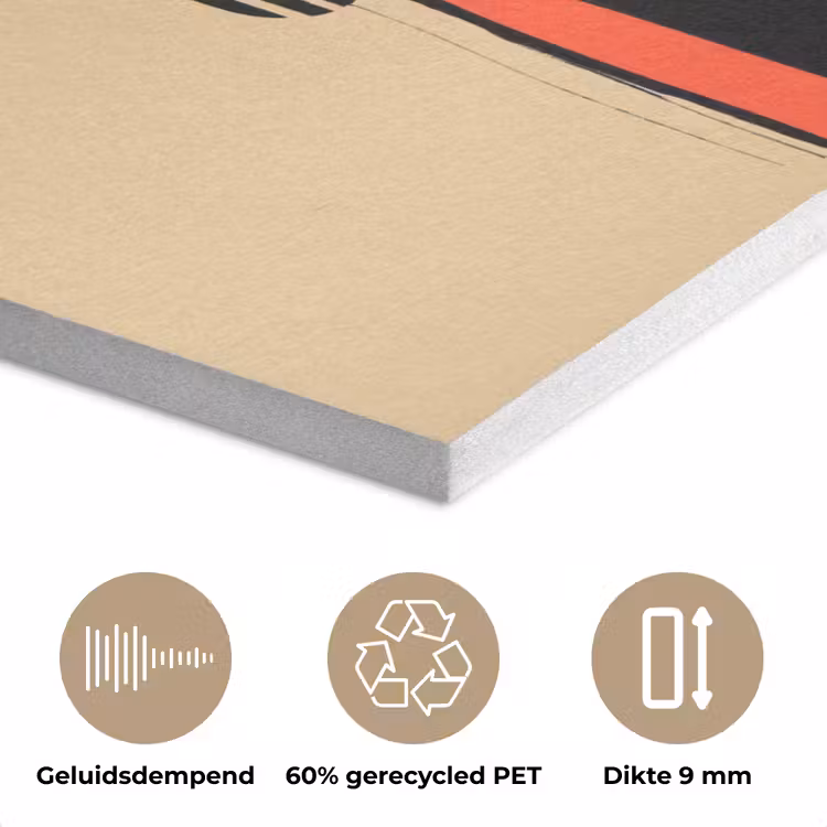 Geometrisch - Felle kleuren - Kubistische stijl PET vilt klein -closeup_NL