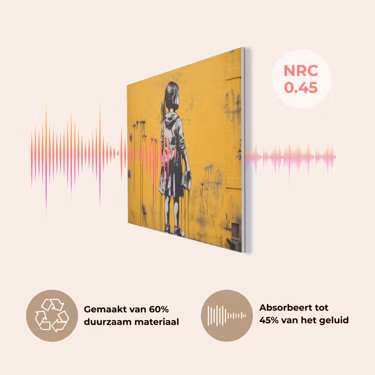 Meisje - Boek - Gele Muur - Graffiti PET vilt klein -USP_NL