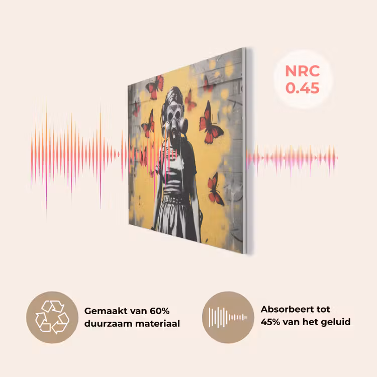 Meisje - Gasmasker - Vlinders - Graffiti PET vilt klein -USP_NL